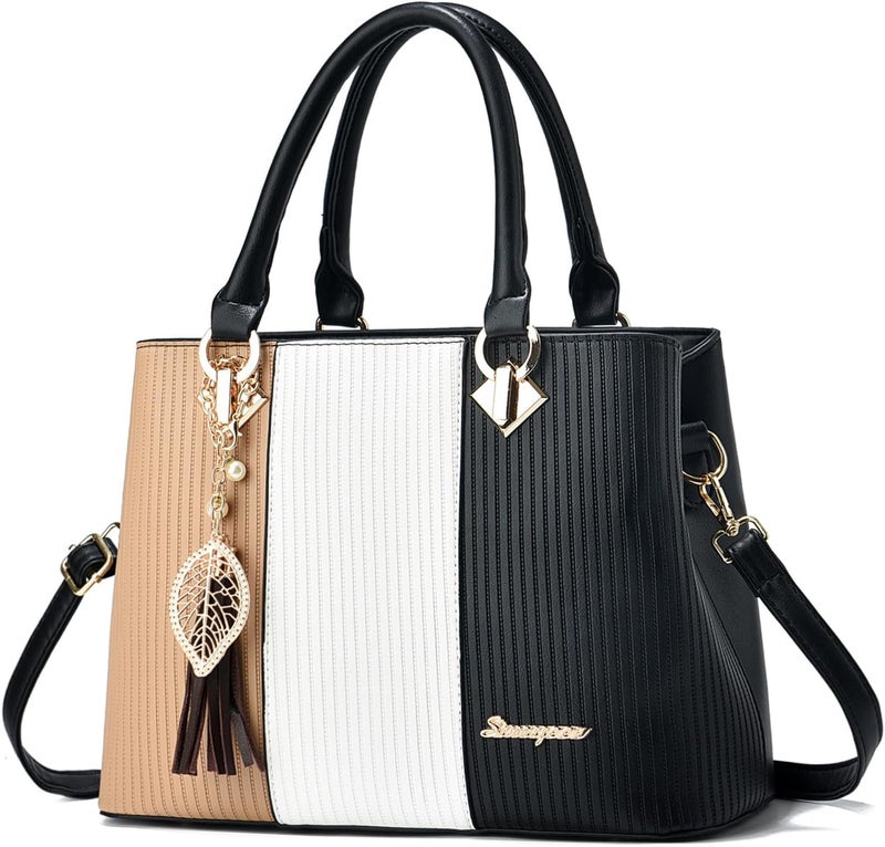 SiMYEER Purses and Handbags for Women Leather Tote Shoulder Bag Medium Satchel Purse Top Handle Bags for Ladies - Image 1